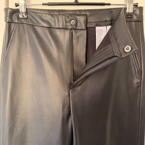 ZARA Faux Leather Skinny Pants  Black  High Rise  Ankle Zip  Size S (26) - Picture 3 of 7